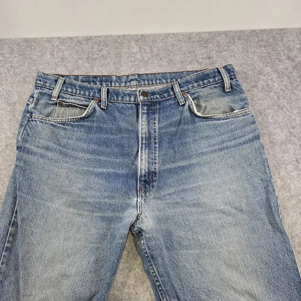 Vintage 90s Levis Jeans Mens 38x32 Straight Leg‎ Denim Orange Tab USA 40509-0215